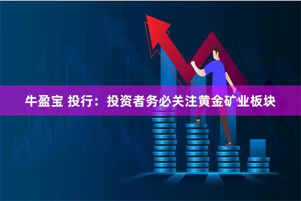 牛盈宝 投行：投资者务必关注黄金矿业板块