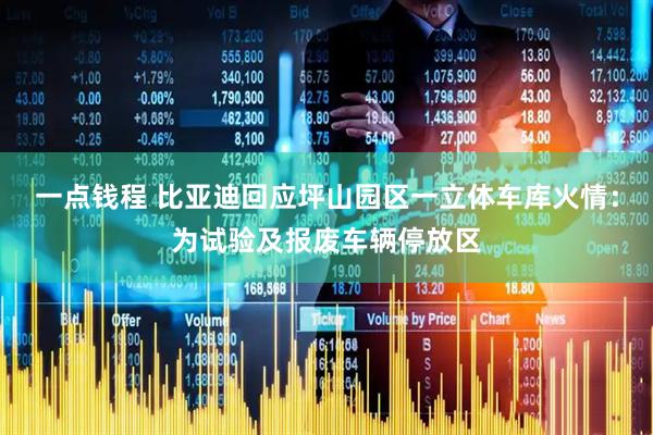 一点钱程 比亚迪回应坪山园区一立体车库火情：为试验及报废车辆停放区